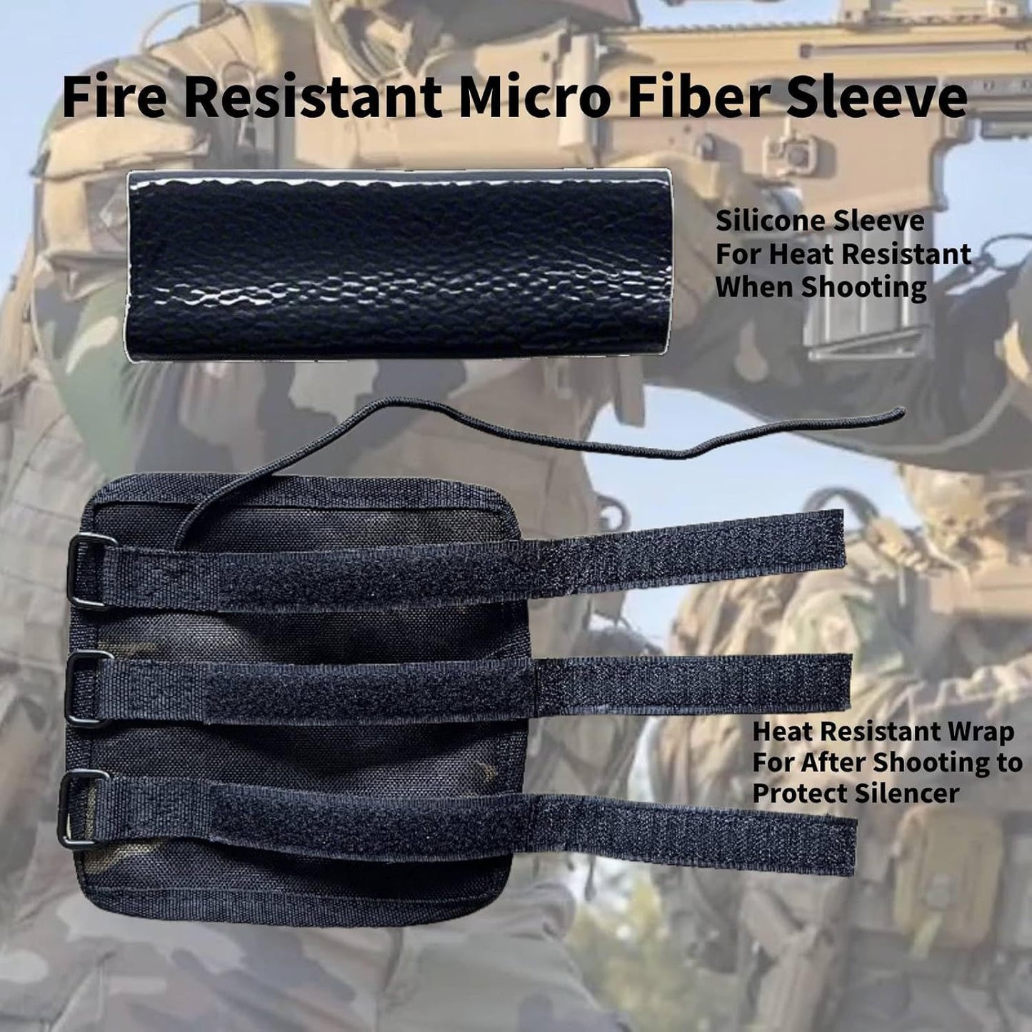 6 Inch Suppressor Cover (5/7/7.5/8/9 inch) with Burn Proof Fiberglass FR Sleeving