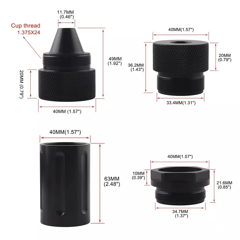 10 Inch 7075 Aluminum Modular Solvent Trap Kit - 1.375 X 24 HUB