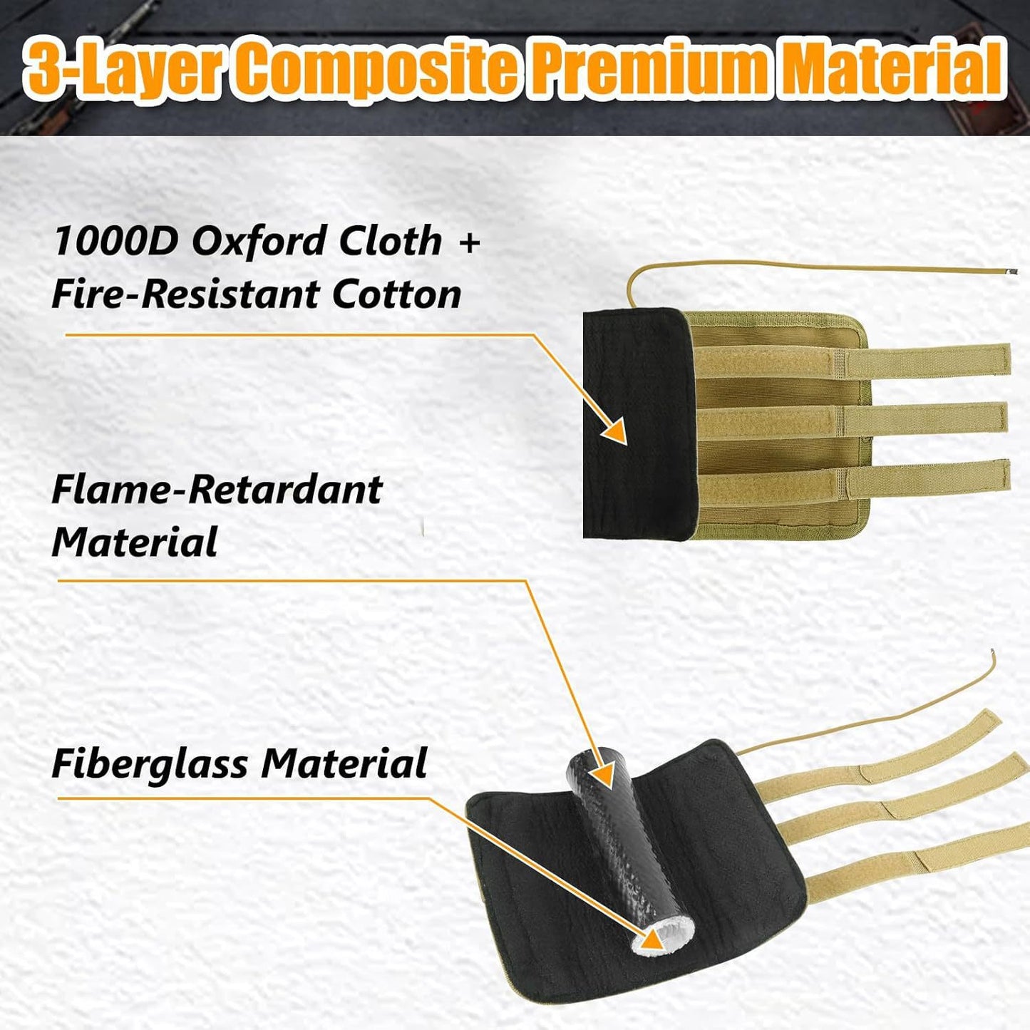6 Inch Suppressor Cover (5/7/7.5/8/9 inch) with Burn Proof Fiberglass FR Sleeving